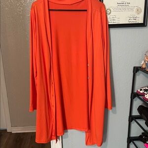 Vibrant Orange Open Cardigan